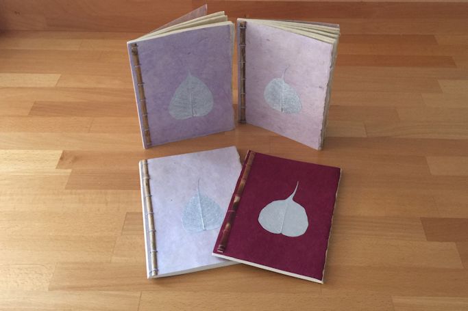 Fair Trade Lokta Paper Silver Bodhi Leaf Softback Notebook